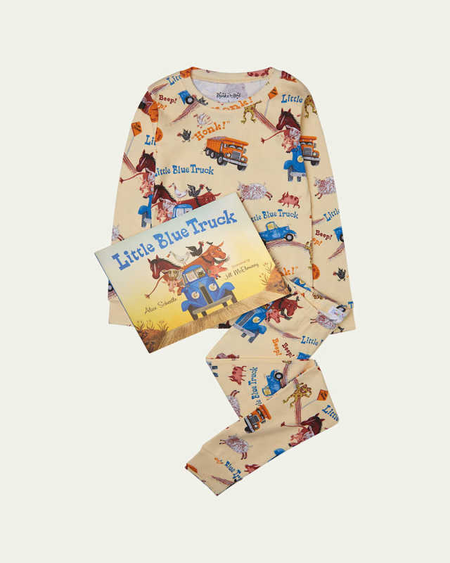 Little Blue Truck Printed Pajama Gift Set, Size 2-7